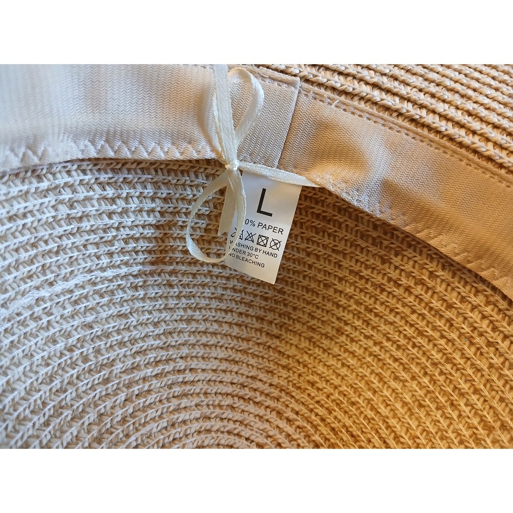 FURTALK Womens Straw Sun Hat Wide Brim Beach Summer Bow Cap Beige Large - Picture 2 of 8